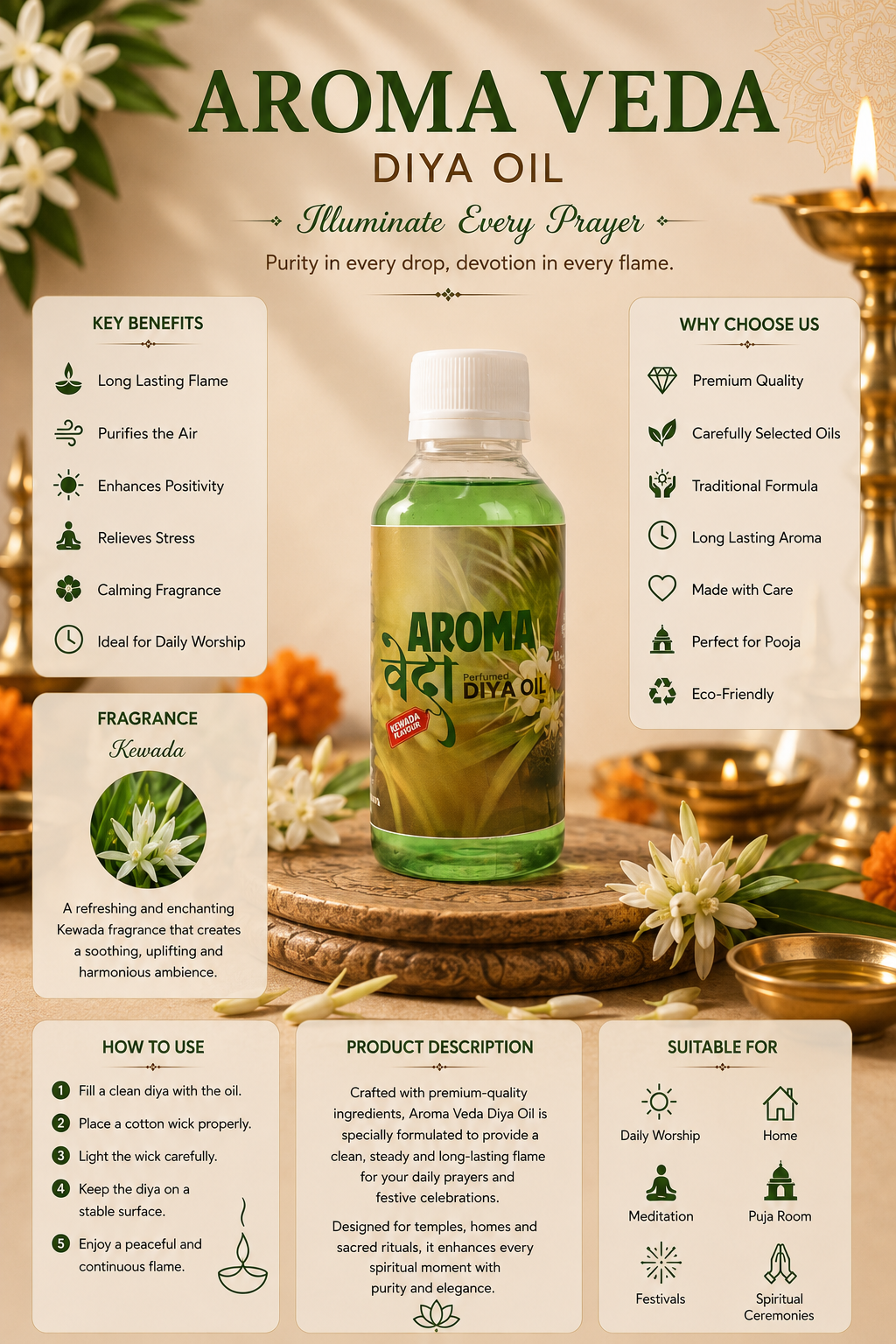Aroma Veda Diya Oil – Kevada