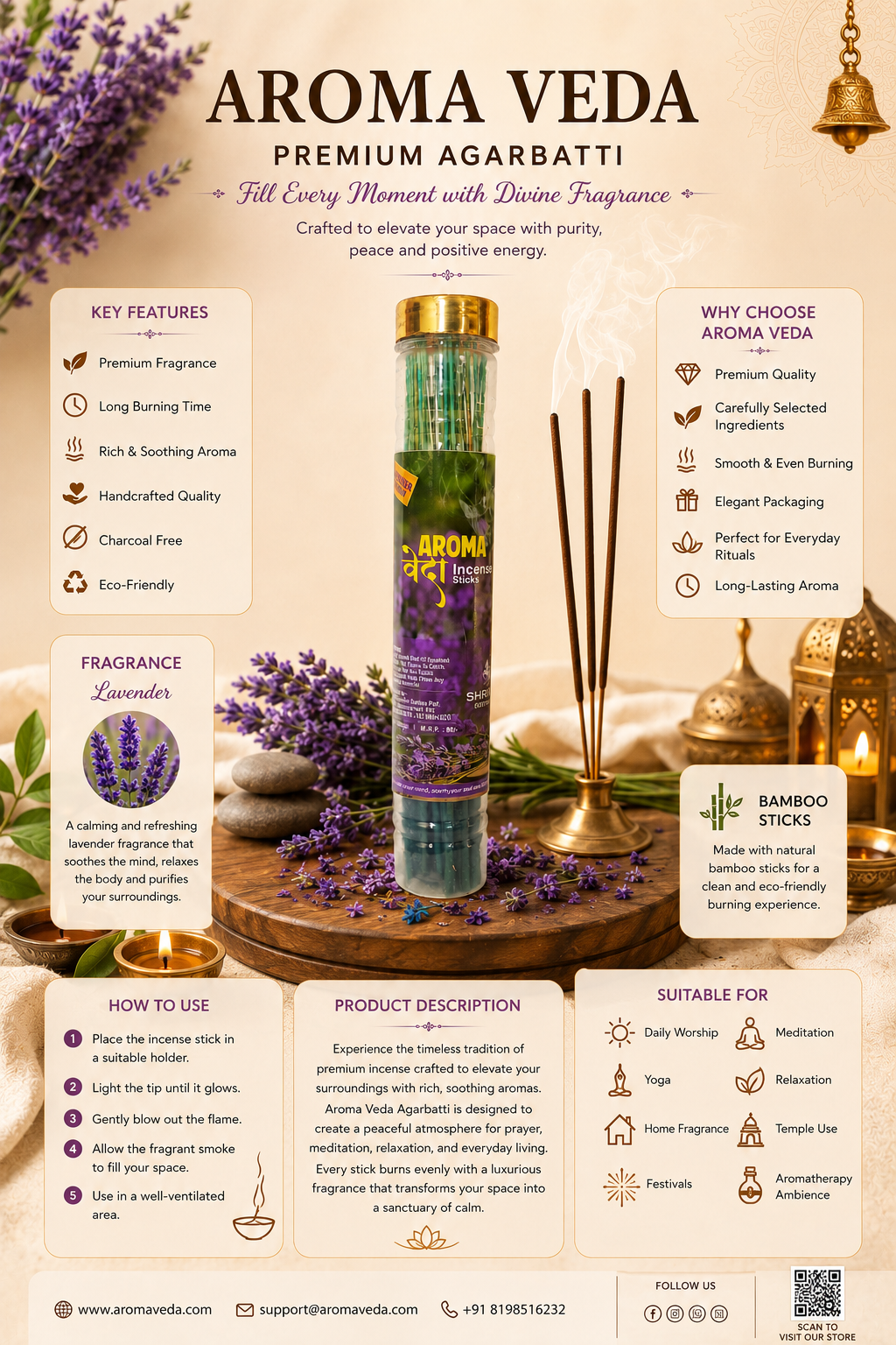 Aroma Veda Agarbatti – Lavender