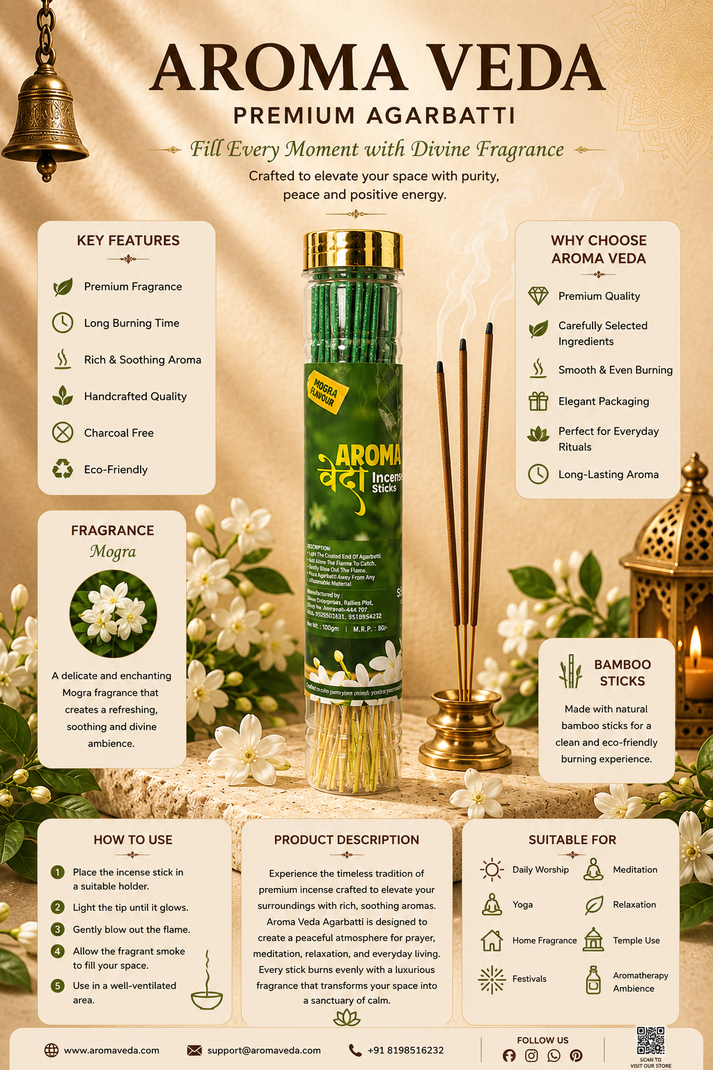 Aroma Veda Agarbatti – Mogra