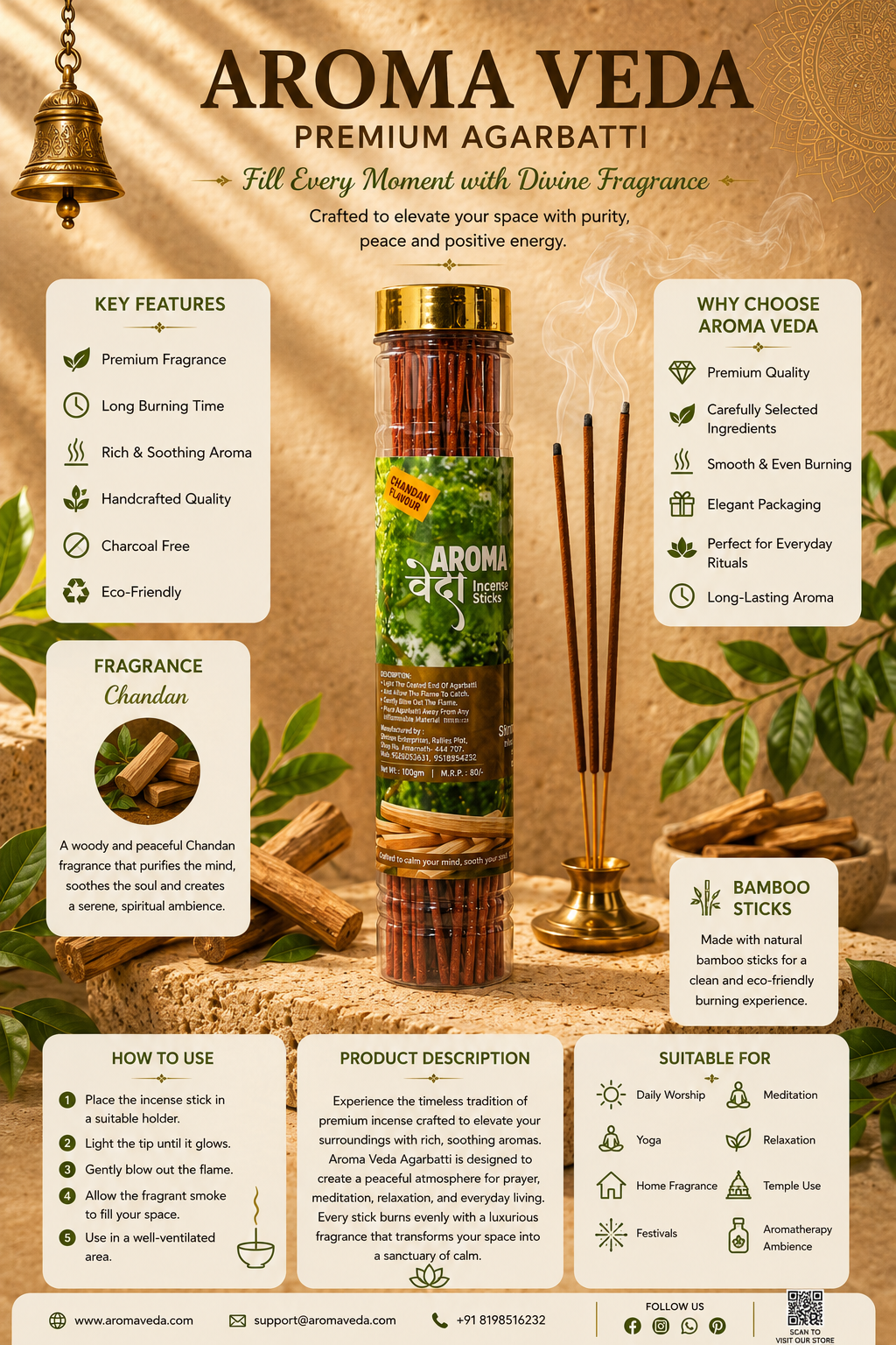 Aroma Veda Agarbatti – Chandan