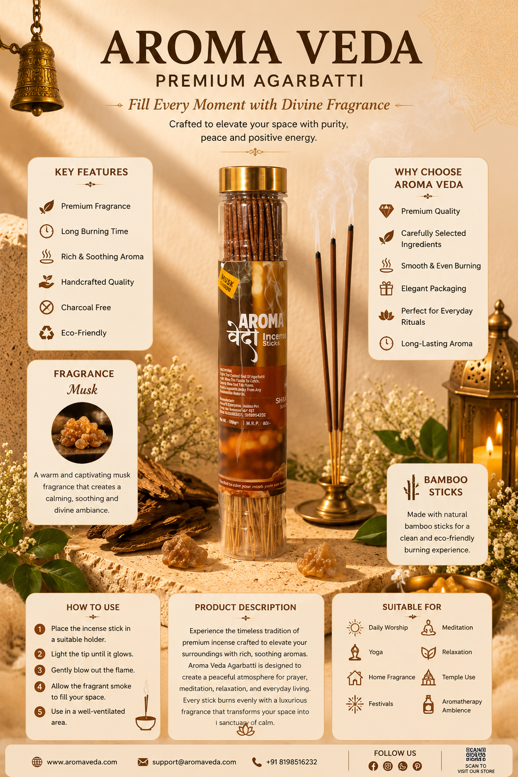Aroma Veda Agarbatti – Musk