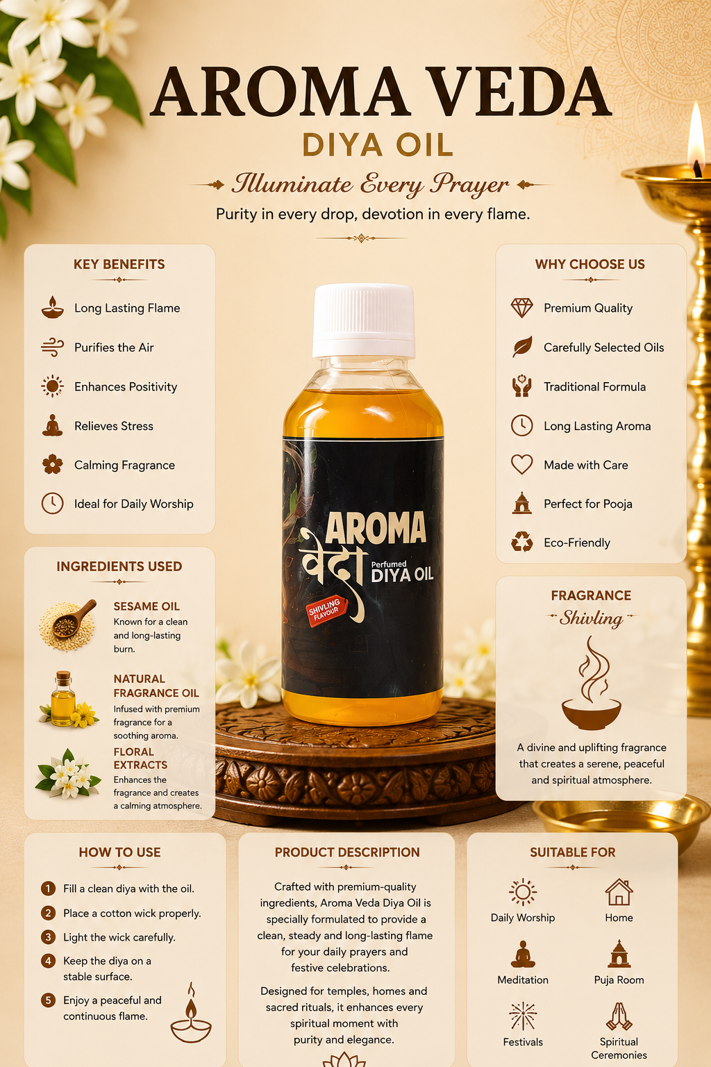 Aroma Veda Diya Oil – Shivling